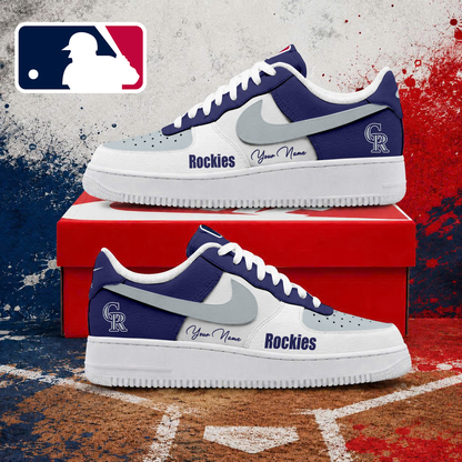 LIMITED EDITION - NEW CUSTOMIZED MLB30 COR COLORADO ROCKIES AF1 SHOES