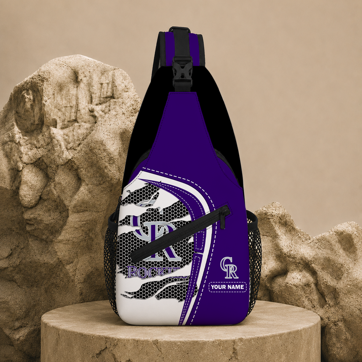 VIRAL EDITION - NEW CUSTOMIZED MLB30 COR COLORADO ROCKIES SLING BAG