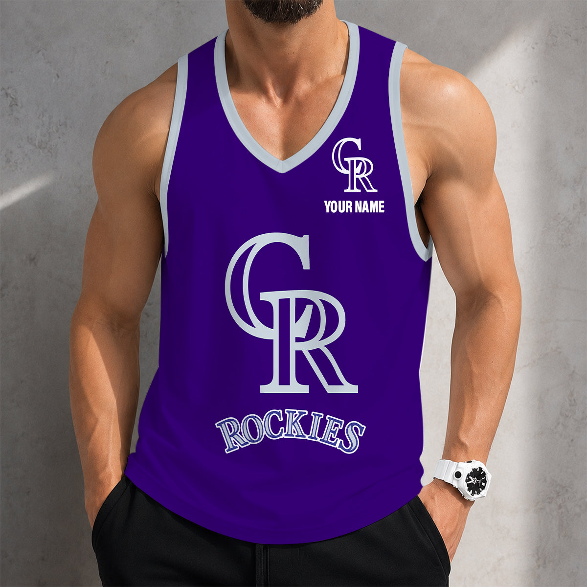 FINAL SALE - NEW CUSTOMIZED MLB30 COLORADO ROCKIES UNISEX TANK TOP