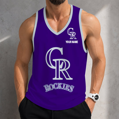 FINAL SALE - NEW CUSTOMIZED MLB30 COLORADO ROCKIES UNISEX TANK TOP