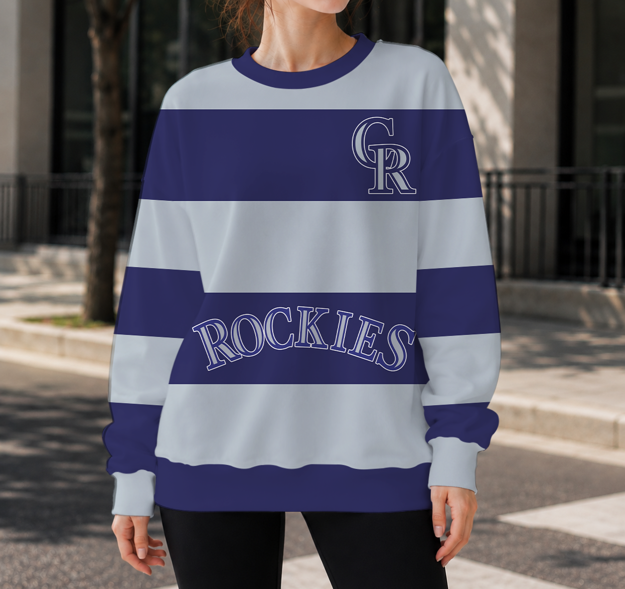 FINAL SALE - NEW CUSTOMIZED MLB30 COR COLORADO ROCKIES UNISEX SWEATSHIRT
