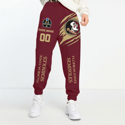 LIMITED EDITION- NEW CUSTOMIZED NCAA CWS30 FLS FLORIDA STATE SEMINOLES UNISEX LONG PANTS