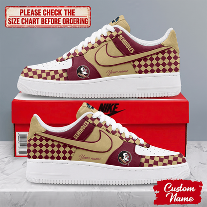EXCLUSIVE EDITION - NEW CUSTOMIZED NCAA CWS30 FLS FLORIDA STATE SEMINOLES AF1 SHOES