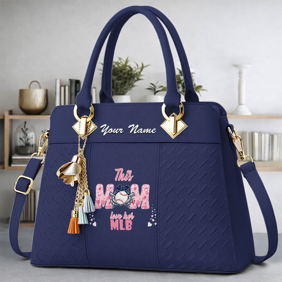 LIMITED EDITION - NEW CUSTOMIZED MLB31 MAJOR LEAGUE BASEBALL ZIP HANDBAG MULTICOLOR