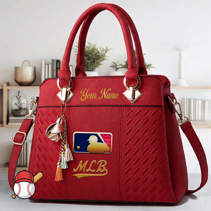 LIMITED EDITION - NEW CUSTOMIZED MLB31 MAJOR LEAGUE BASEBALL ZIP HANDBAG MULTICOLOR