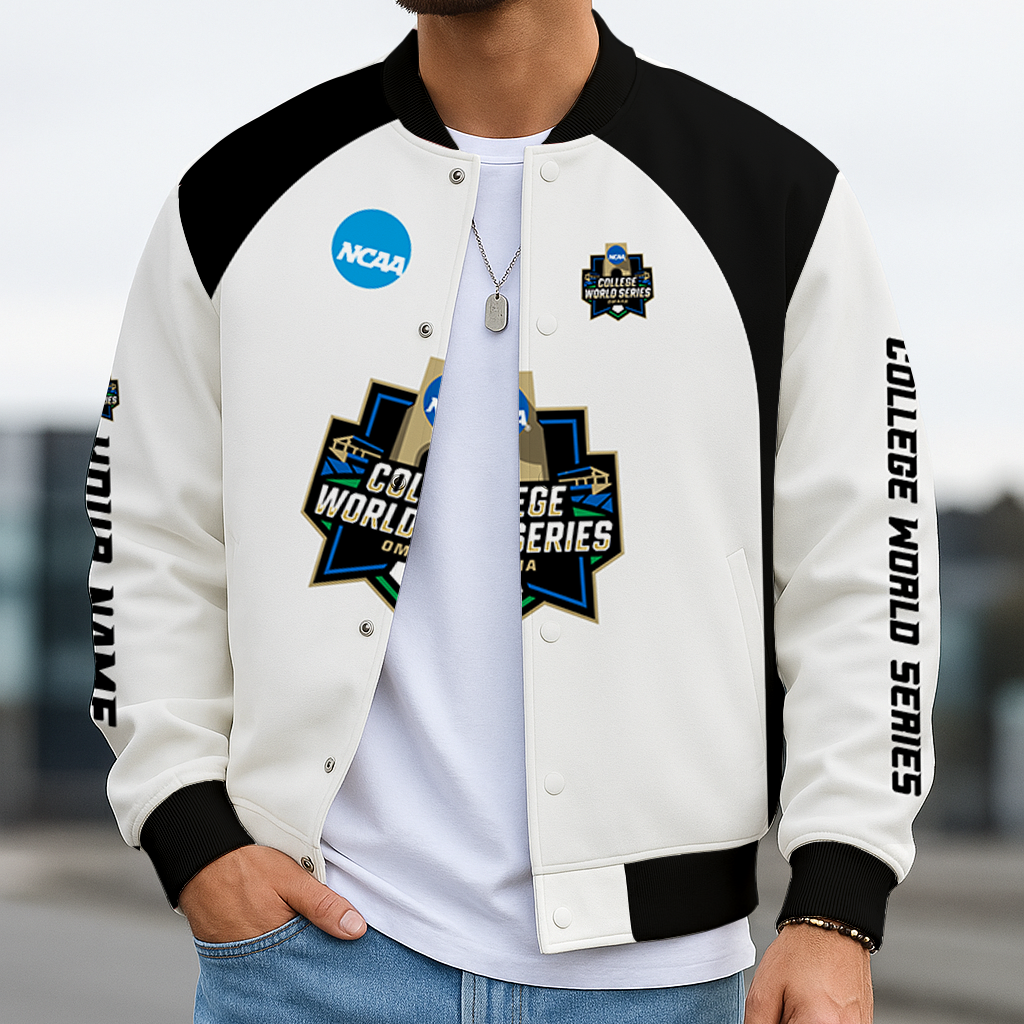 LIMITED EDITION - NEW CUSTOMIZED NCAA CWS31 CWS COLLEGE WORLD SERIES BASEBALL JACKET, SATIN VARSITY JACKET