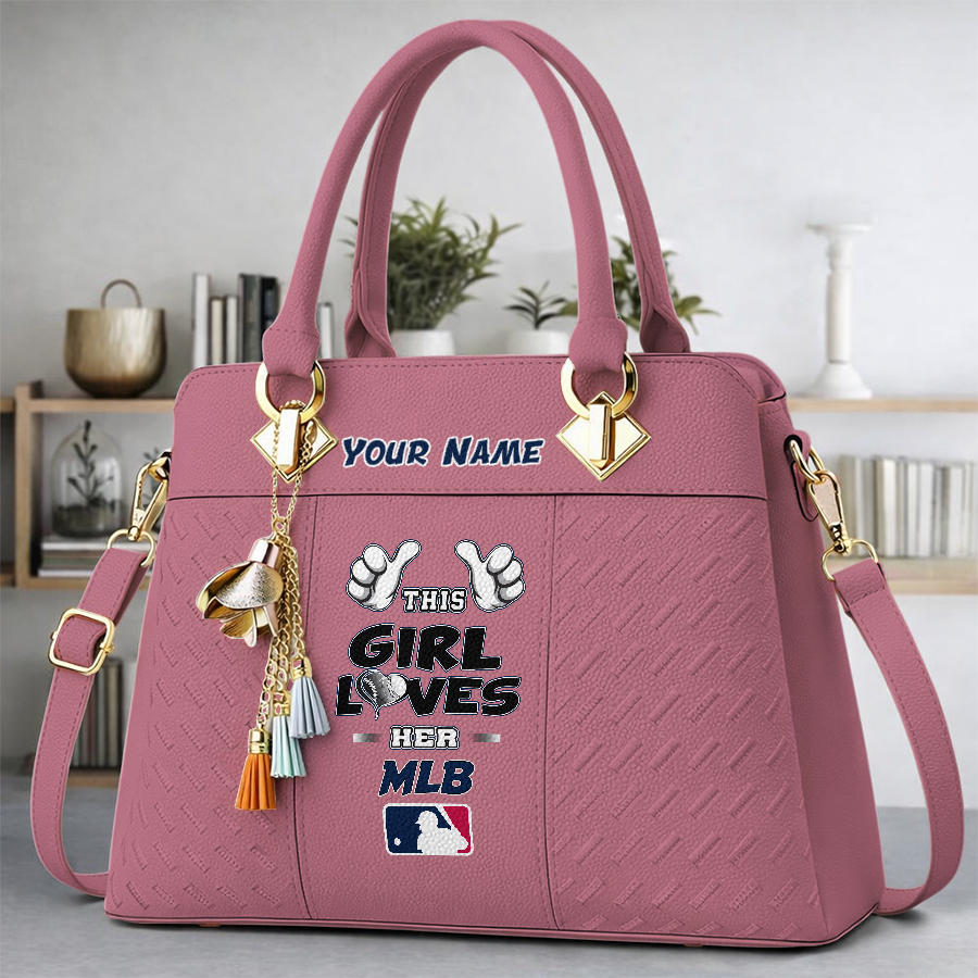 LIMITED EDITION - NEW CUSTOMIZED MLB31 MAJOR LEAGUE BASEBALL ZIP HANDBAG MULTICOLOR