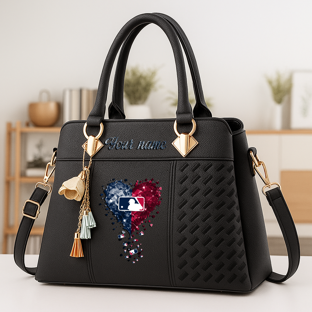 LIMITED EDITION - NEW CUSTOMIZED MLB31 MAJOR LEAGUE BASEBALL ZIP HANDBAG MULTICOLOR