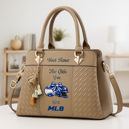 LIMITED EDITION - NEW CUSTOMIZED MLB31 MAJOR LEAGUE BASEBALL  ZIP HANDBAG MULTICOLOR