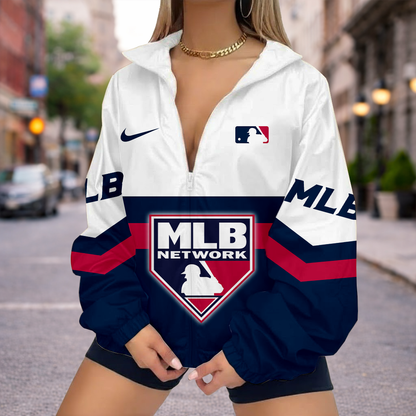 LIMITED EDITION - NEW CUSTOMIZED MLB31 MAJOR LEAGUE BASEBALL V-NECK ZIPPER JACKET