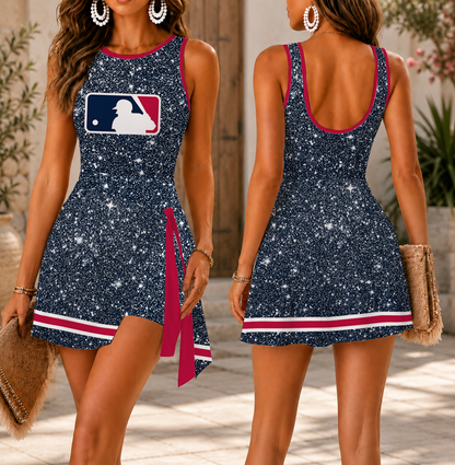 FINAL SALE - NEW CUSTOMIZED MLB31 MAJOR LEAGUE BASEBALL WOMEN'S SUMMER SKORT DRESS
