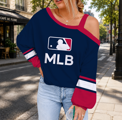 FINAL SALE - NEW CUSTOMIZED MLB31 MAJOR LEAGUE BASEBALL DROP SHOULDER SWEATSHIRT