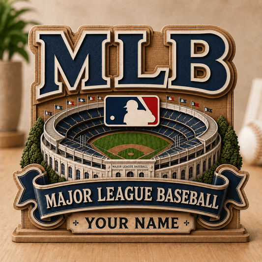 LIMITED EDITION - NEW CUSTOMIZED MLB31 MAJOR LEAGUE BASEBALL 3-LAYER WOODEN BLOCK