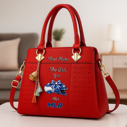 LIMITED EDITION - NEW CUSTOMIZED MLB31 MAJOR LEAGUE BASEBALL  ZIP HANDBAG MULTICOLOR