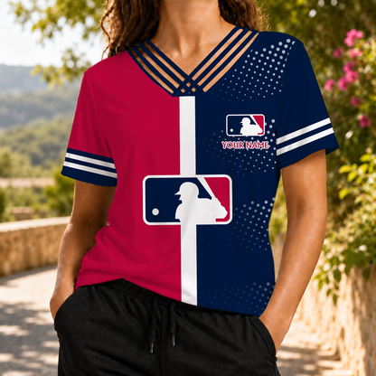 SPECIAL EDITION - NEW CUSTOMIZED MLB31 MAJOR LEAGUE BASEBALL V-NECK SHIRT