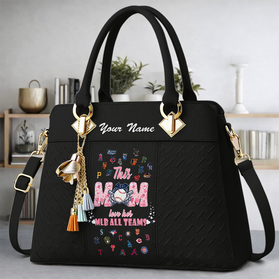LIMITED EDITION - NEW CUSTOMIZED MLB32 MLB ALL TEAMS ZIP HANDBAG MULTICOLOR