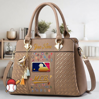 LIMITED EDITION - NEW CUSTOMIZED MLB32 MLB ALL TEAMS ZIP HANDBAG MULTICOLOR