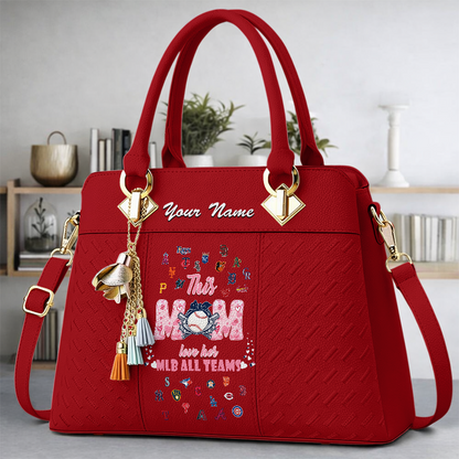 LIMITED EDITION - NEW CUSTOMIZED MLB32 MLB ALL TEAMS ZIP HANDBAG MULTICOLOR