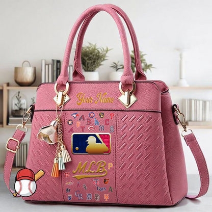 LIMITED EDITION - NEW CUSTOMIZED MLB32 MLB ALL TEAMS ZIP HANDBAG MULTICOLOR