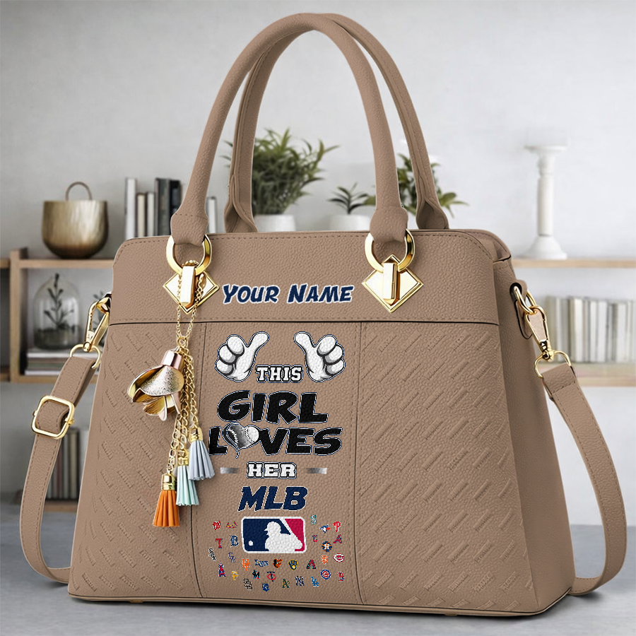LIMITED EDITION - NEW CUSTOMIZED MLB32 MLB ALL TEAMS ZIP HANDBAG MULTICOLOR