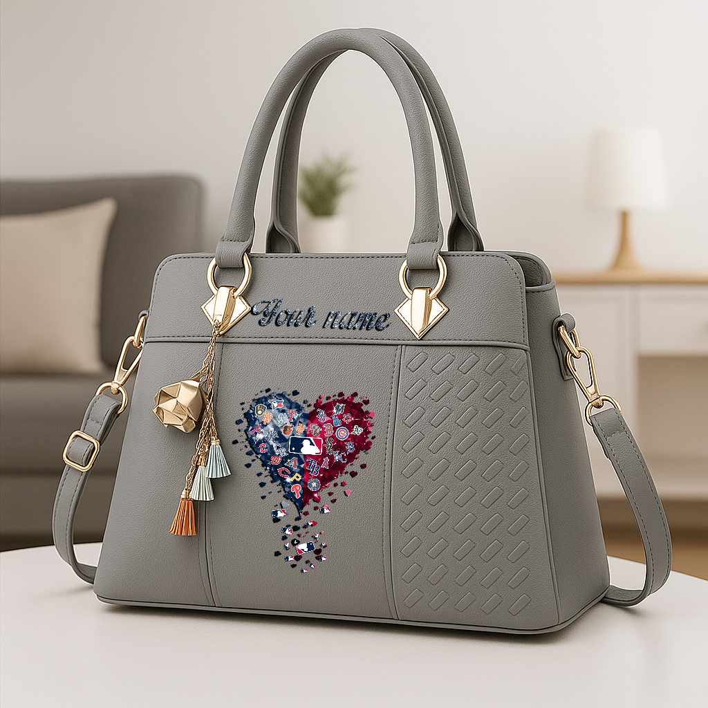 LIMITED EDITION - NEW CUSTOMIZED MLB32 MLB ALL TEAMS ZIP HANDBAG MULTICOLOR