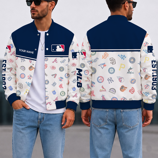 VIRAL EDITION - NEW CUSTOMIZED MLB32 ALL TEAMS SATIN VARSITY & BASEBALL JACKET