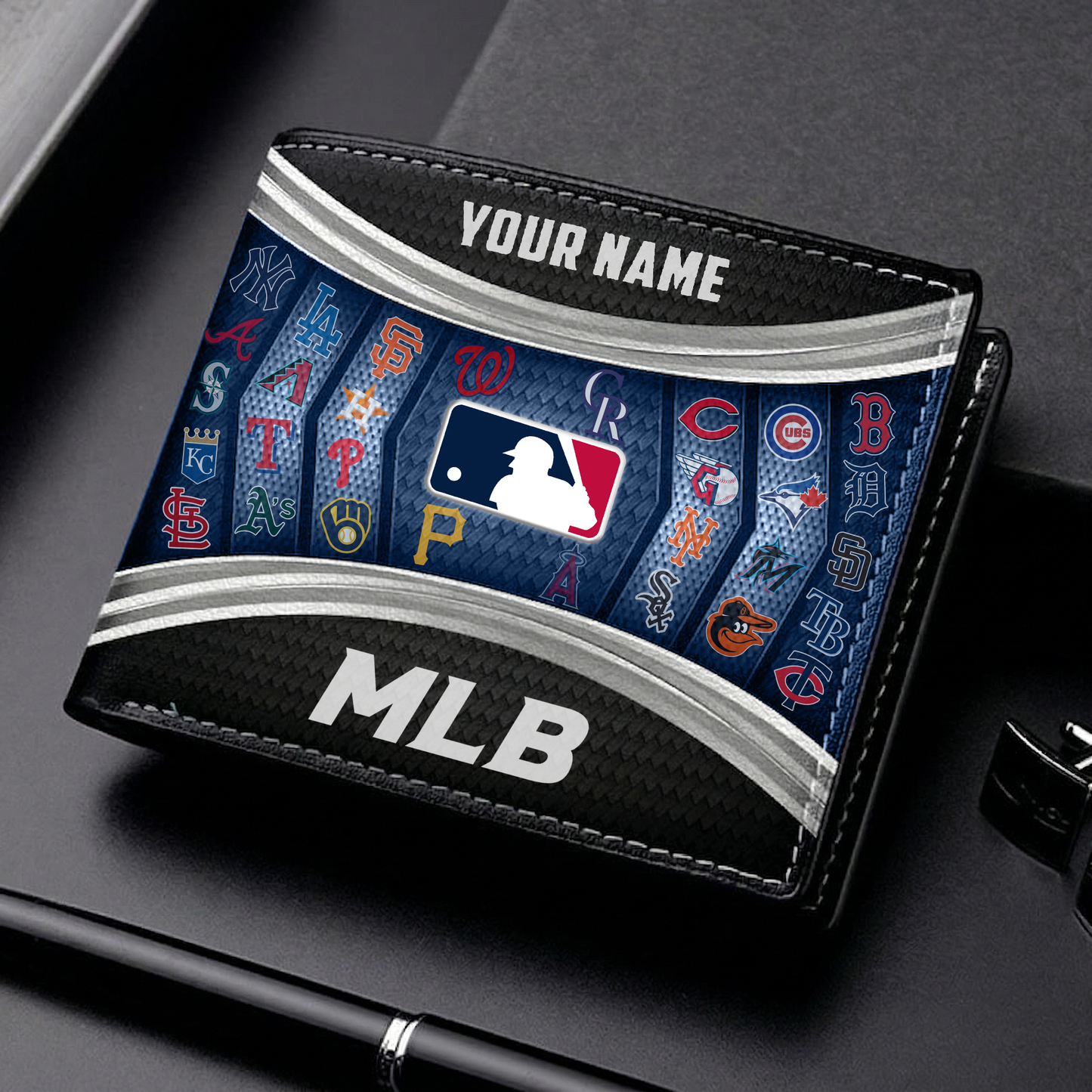 LIMITED EDITION - NEW CUSTOMIZED MLB32 MLB ALL TEAMS LEATHER WALLET