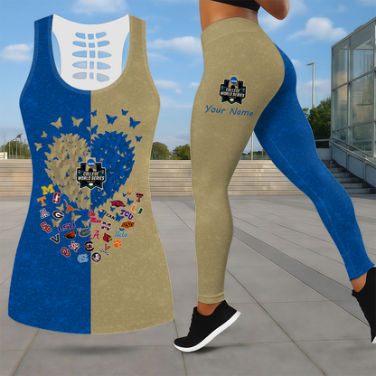 SPECIAL EDITION - NEW CUSTOMIZED NCAA CWS32 BBC CWS ALL TEAMS LEGGINGS & HOLLOW TANK TOP SET
