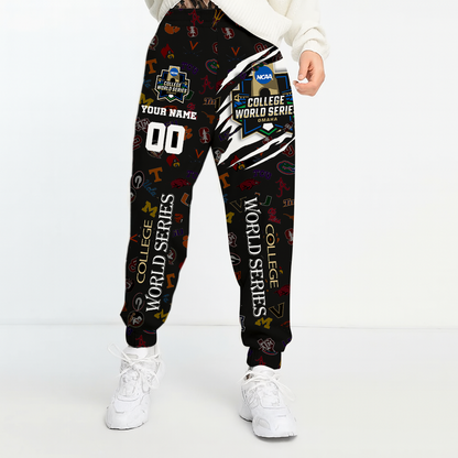 LIMITED EDITION- NEW CUSTOMIZED NCAA CWS32 BBC CWS ALL TEAMS UNISEX LONG PANTS