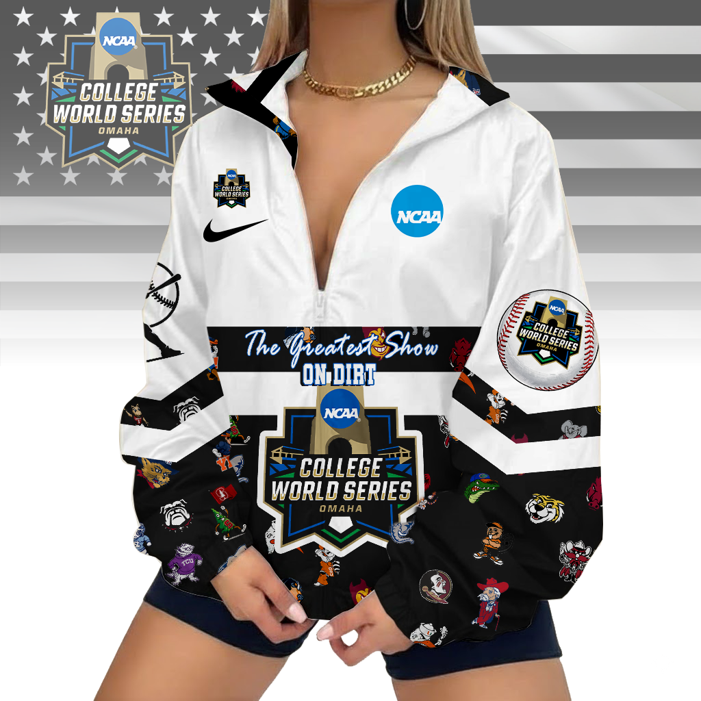 LIMITED EDITION - NEW CUSTOMIZED NCAA 32 COLLEGE WORLD SERIES ALL TEAMS V-NECK ZIPPER SWEATSHIRT JACKET