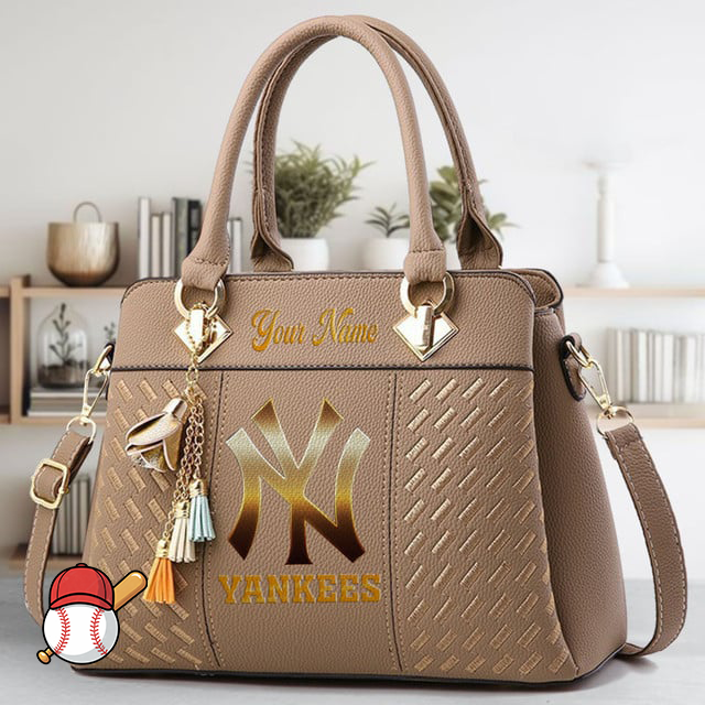 LIMITED EDITION - NEW CUSTOMIZED MLB01 NYY NEW YORK YANKEES ZIP HANDBAG MULTICOLOR