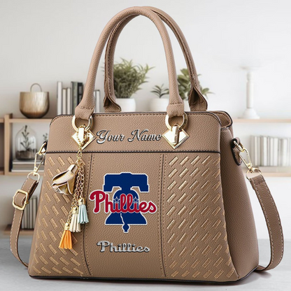 LIMITED EDITION - NEW CUSTOMIZED MLB11 PPS PHILADELPHIA PHILLIES ZIP HANDBAG MULTICOLOR