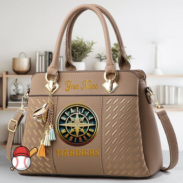 LIMITED EDITION - NEW CUSTOMIZED MLB14 SMS SEATTLE MARINERS ZIP HANDBAG MULTICOLOR