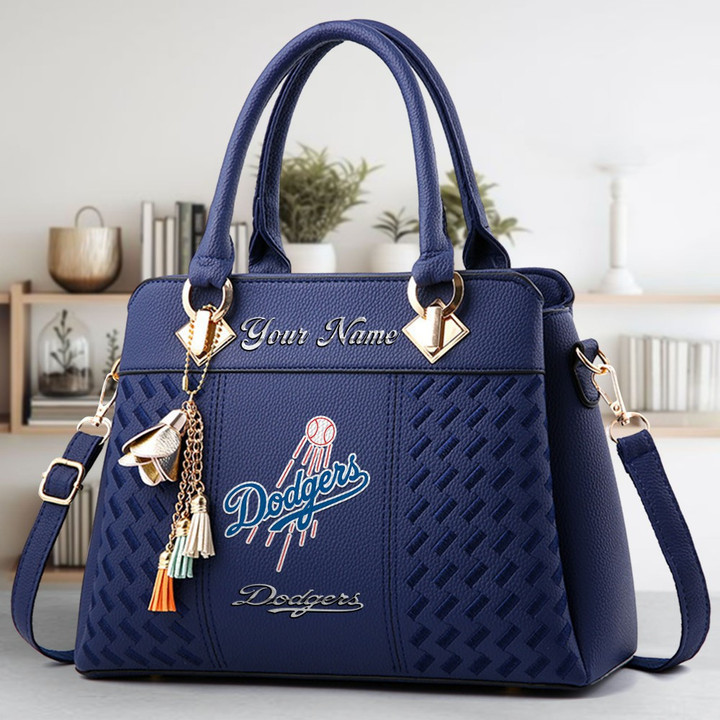 LIMITED EDITION - NEW CUSTOMIZED MLB02 LAD LOS ANGELES DODGERS ZIP HANDBAG MULTICOLOR