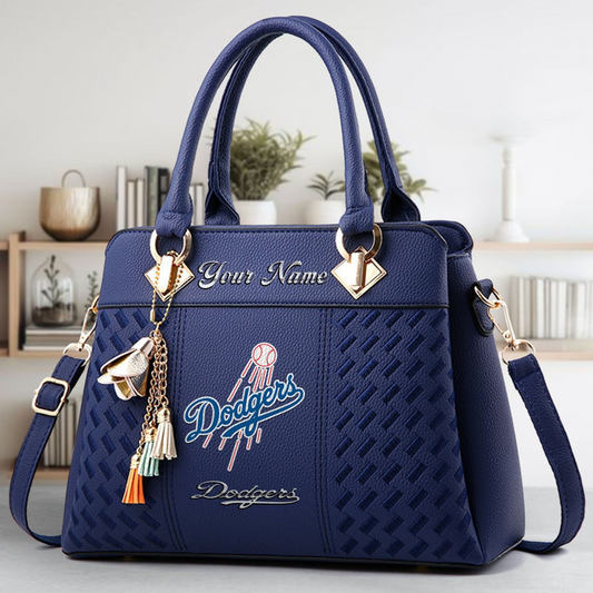 LIMITED EDITION - NEW CUSTOMIZED MLB02 LAD LOS ANGELES DODGERS ZIP HANDBAG MULTICOLOR