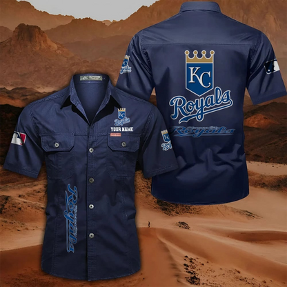 LIMITED EDITION - NEW CUSTOMIZED MLB19 KCR KANSAS CITY ROYALS MEN'S CARGO SHIRT