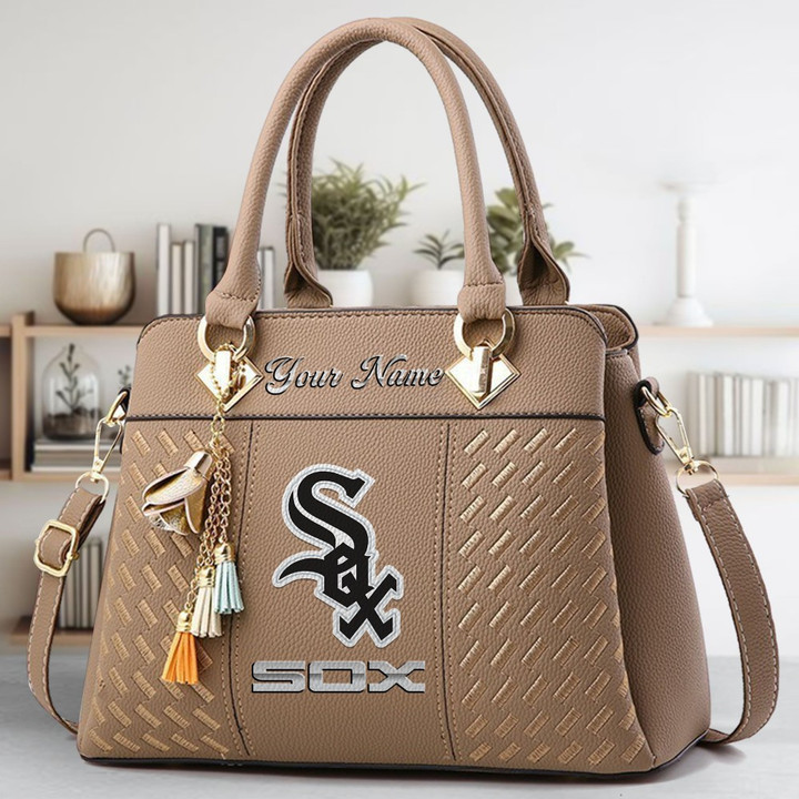 LIMITED EDITION - NEW CUSTOMIZED MLB26 CWS CHICAGO WHITE SOX ZIP HANDBAG MULTICOLOR