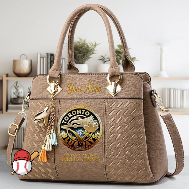 LIMITED EDITION - NEW CUSTOMIZED MLB12 TBJ TORONTO BLUE JAYS ZIP HANDBAG MULTICOLOR