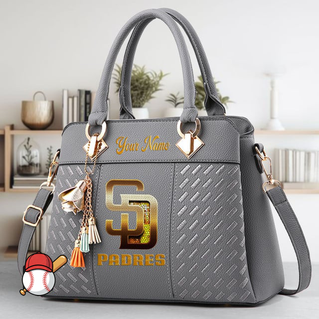 LIMITED EDITION - NEW CUSTOMIZED MLB18 SDP SAN DIEGO PADRES ZIP HANDBAG MULTICOLOR