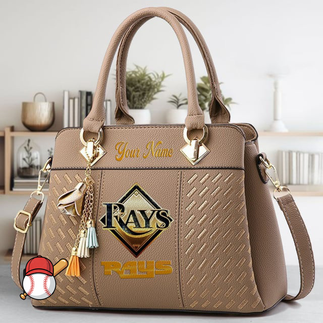 LIMITED EDITION - NEW CUSTOMIZED MLB21 TBR TAMPA BAY RAYS ZIP HANDBAG MULTICOLOR