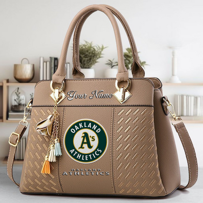 LIMITED EDITION - NEW CUSTOMIZED MLB23 OAS OAKLAND ATHLETICS ZIP HANDBAG MULTICOLOR
