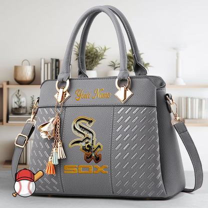 LIMITED EDITION - NEW CUSTOMIZED MLB26 CWS CHICAGO WHITE SOX ZIP HANDBAG MULTICOLOR