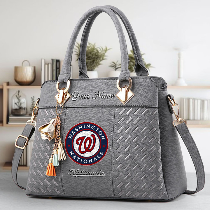 LIMITED EDITION - NEW CUSTOMIZED MLB28 WNS WASHINGTON NATIONALS ZIP HANDBAG MULTICOLOR