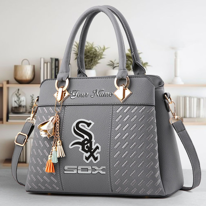 LIMITED EDITION - NEW CUSTOMIZED MLB26 CWS CHICAGO WHITE SOX ZIP HANDBAG MULTICOLOR