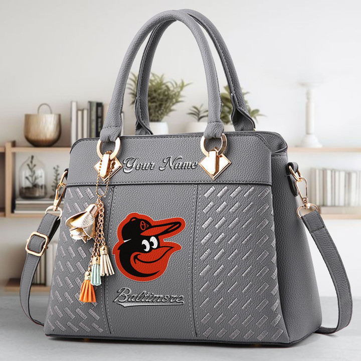 LIMITED EDITION - NEW CUSTOMIZED MLB25 BOS BALTIMORE ORIOLES ZIP HANDBAG MULTICOLOR
