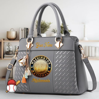 LIMITED EDITION - NEW CUSTOMIZED MLB28 WNS WASHINGTON NATIONALS ZIP HANDBAG MULTICOLOR