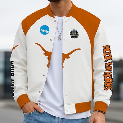 LIMITED EDITION - NEW CUSTOMIZED NCAA CWS05 TXL TEXAS LONGHORNS BASEBALL JACKET, SATIN VARSITY JACKET