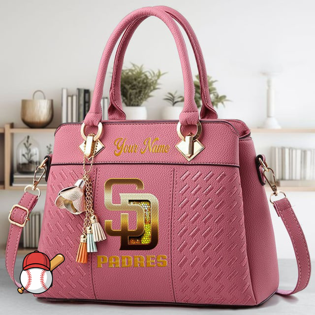 LIMITED EDITION - NEW CUSTOMIZED MLB18 SDP SAN DIEGO PADRES ZIP HANDBAG MULTICOLOR