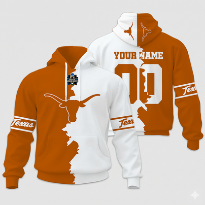 LIMITED EDITION - NEW CUSTOMIZED NCAA COLLEGE WORLD SERIES 05-TXL TX LONGHORNS UNISEX HOODIE & ZIP HOODIE
