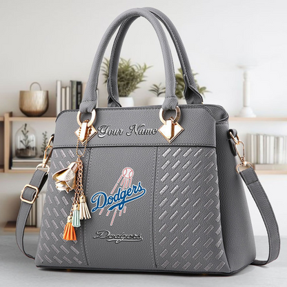 LIMITED EDITION - NEW CUSTOMIZED MLB02 LAD LOS ANGELES DODGERS ZIP HANDBAG MULTICOLOR